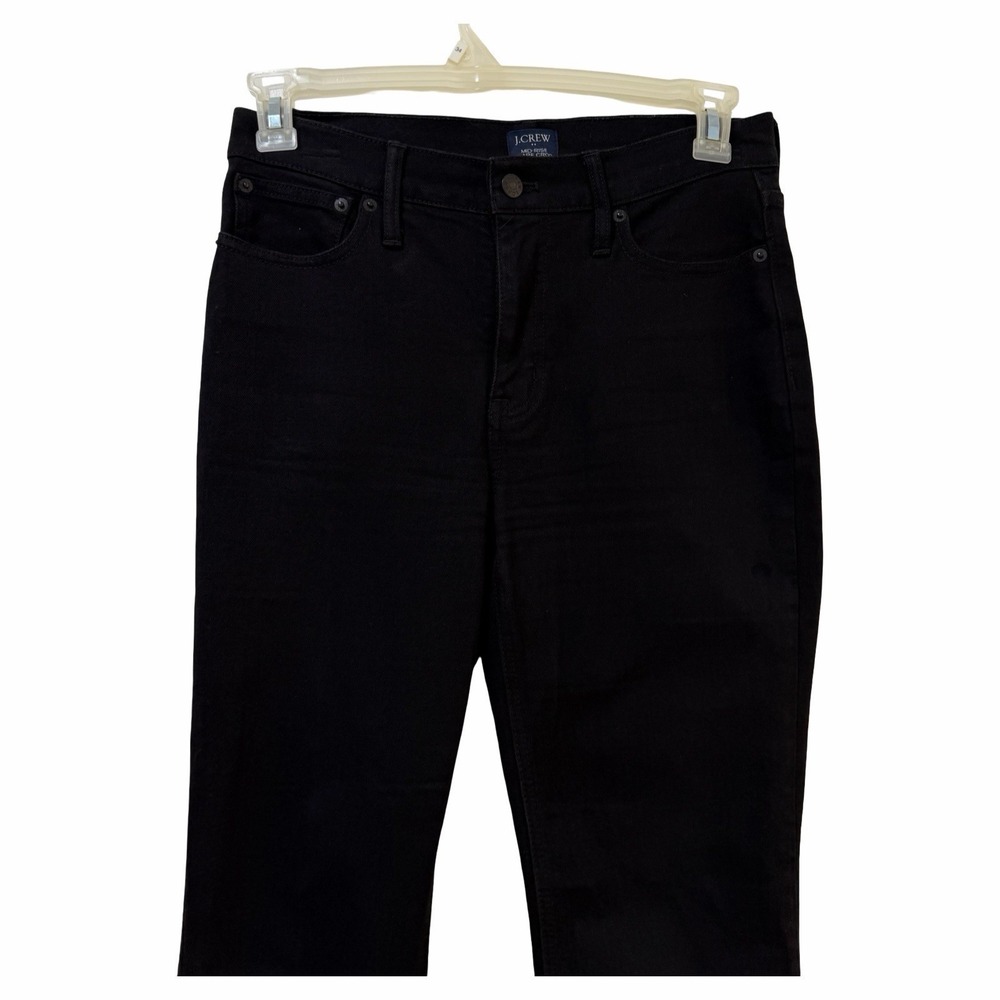 J Crew Womens Mid Rise‎ Flare Cropped Jeans Size 27 Black Dark Denim Stretch - Picture 3 of 8